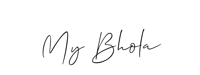 Create a beautiful signature design for name My Bhola. With this signature (Allison_Script) fonts, you can make a handwritten signature for free. My Bhola signature style 2 images and pictures png