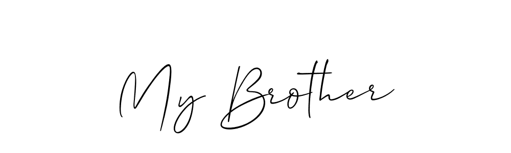 How to make My Brother name signature. Use Allison_Script style for creating short signs online. This is the latest handwritten sign. My Brother signature style 2 images and pictures png