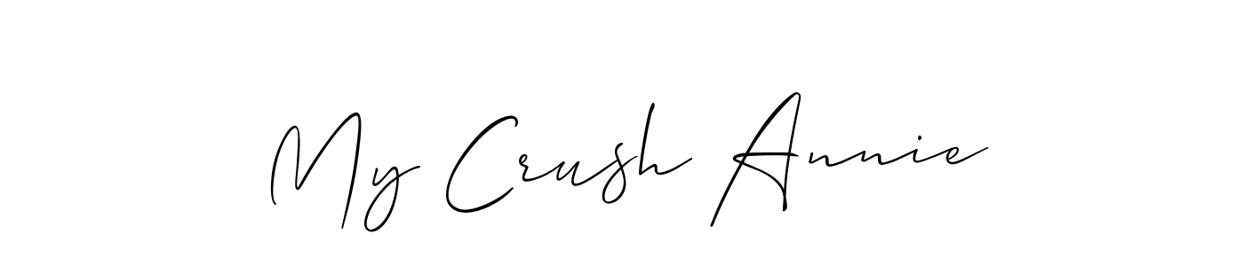 It looks lik you need a new signature style for name My Crush Annie. Design unique handwritten (Allison_Script) signature with our free signature maker in just a few clicks. My Crush Annie signature style 2 images and pictures png