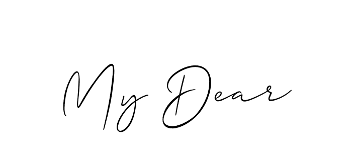 Make a short My Dear signature style. Manage your documents anywhere anytime using Allison_Script. Create and add eSignatures, submit forms, share and send files easily. My Dear signature style 2 images and pictures png