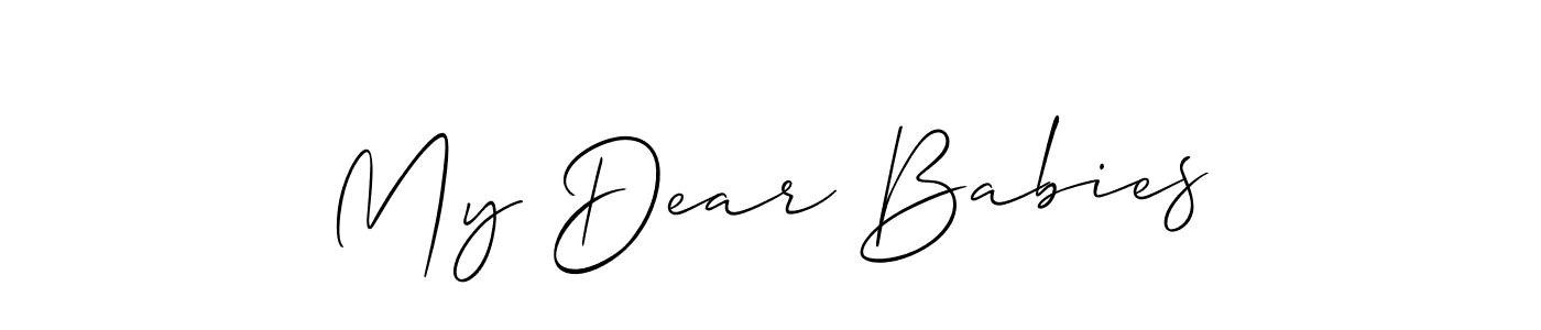 How to Draw My Dear Babies signature style? Allison_Script is a latest design signature styles for name My Dear Babies. My Dear Babies signature style 2 images and pictures png