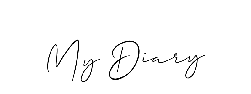 Use a signature maker to create a handwritten signature online. With this signature software, you can design (Allison_Script) your own signature for name My Diary. My Diary signature style 2 images and pictures png