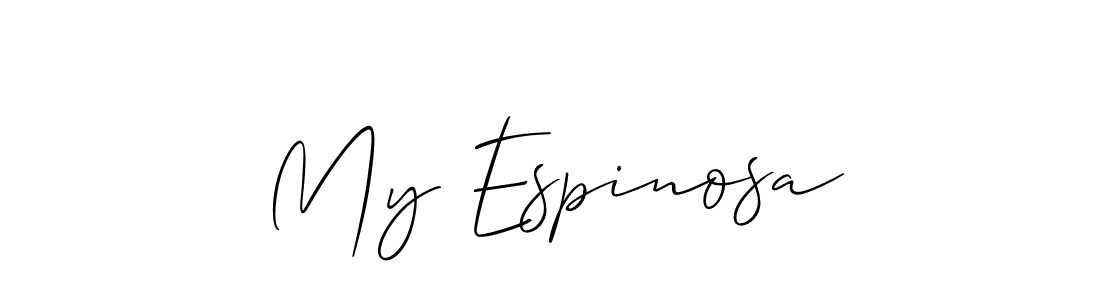 Similarly Allison_Script is the best handwritten signature design. Signature creator online .You can use it as an online autograph creator for name My Espinosa. My Espinosa signature style 2 images and pictures png