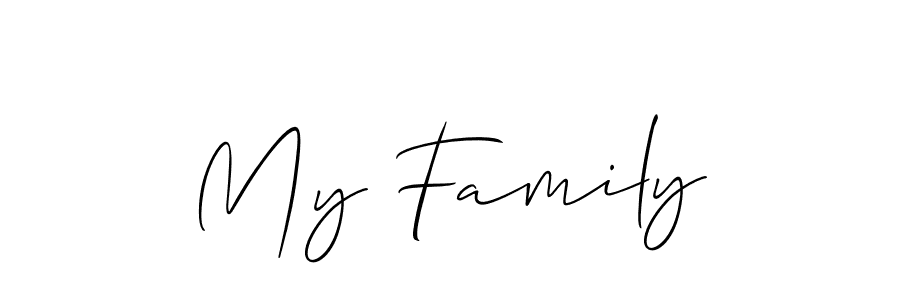 if you are searching for the best signature style for your name My Family. so please give up your signature search. here we have designed multiple signature styles  using Allison_Script. My Family signature style 2 images and pictures png