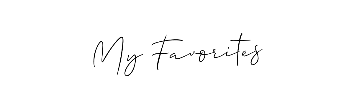 Create a beautiful signature design for name My Favorites. With this signature (Allison_Script) fonts, you can make a handwritten signature for free. My Favorites signature style 2 images and pictures png