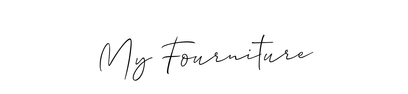 Make a beautiful signature design for name My Fourniture. With this signature (Allison_Script) style, you can create a handwritten signature for free. My Fourniture signature style 2 images and pictures png