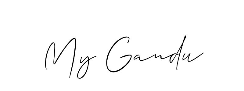Also You can easily find your signature by using the search form. We will create My Gandu name handwritten signature images for you free of cost using Allison_Script sign style. My Gandu signature style 2 images and pictures png