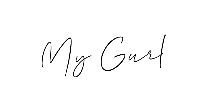 Design your own signature with our free online signature maker. With this signature software, you can create a handwritten (Allison_Script) signature for name My Gurl. My Gurl signature style 2 images and pictures png