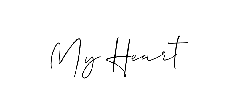 Design your own signature with our free online signature maker. With this signature software, you can create a handwritten (Allison_Script) signature for name My Heart. My Heart signature style 2 images and pictures png