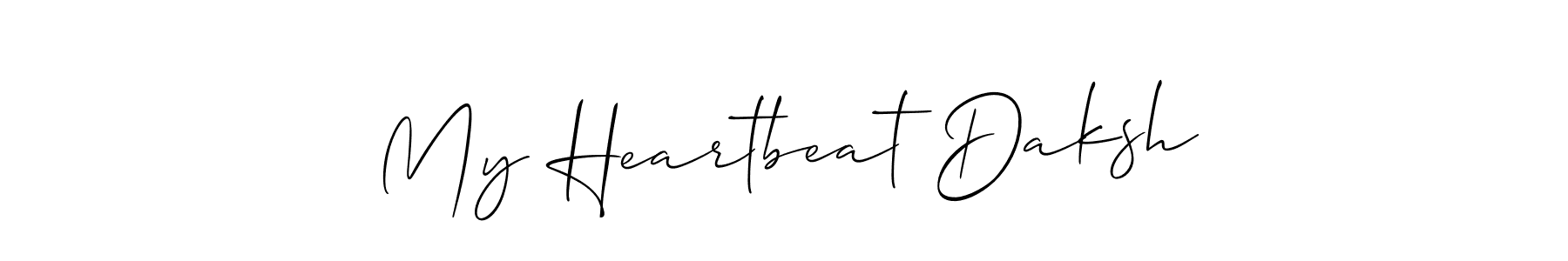How to make My Heartbeat Daksh name signature. Use Allison_Script style for creating short signs online. This is the latest handwritten sign. My Heartbeat Daksh signature style 2 images and pictures png