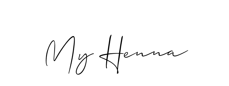 Similarly Allison_Script is the best handwritten signature design. Signature creator online .You can use it as an online autograph creator for name My Henna. My Henna signature style 2 images and pictures png