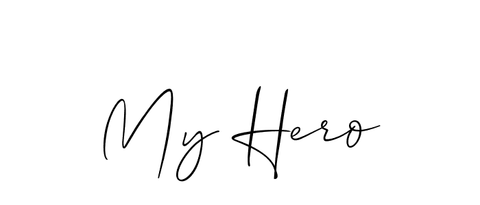 Make a beautiful signature design for name My Hero. Use this online signature maker to create a handwritten signature for free. My Hero signature style 2 images and pictures png