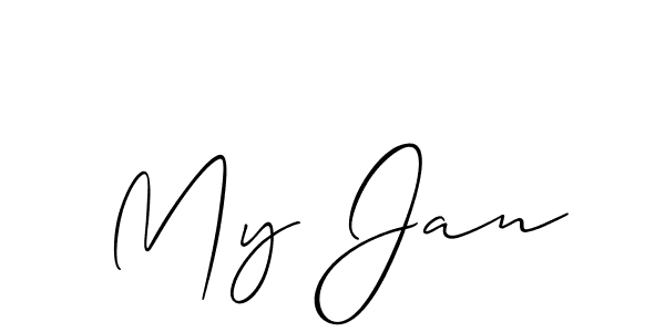 Create a beautiful signature design for name My Jan. With this signature (Allison_Script) fonts, you can make a handwritten signature for free. My Jan signature style 2 images and pictures png