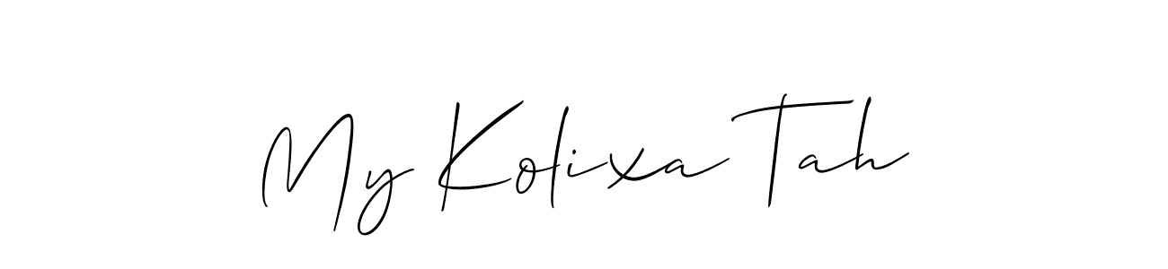 How to Draw My Kolixa Tah signature style? Allison_Script is a latest design signature styles for name My Kolixa Tah. My Kolixa Tah signature style 2 images and pictures png