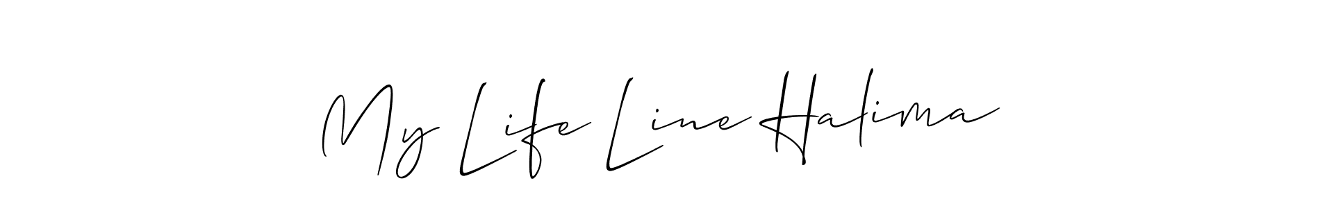 How to make My Life Line Halima name signature. Use Allison_Script style for creating short signs online. This is the latest handwritten sign. My Life Line Halima signature style 2 images and pictures png