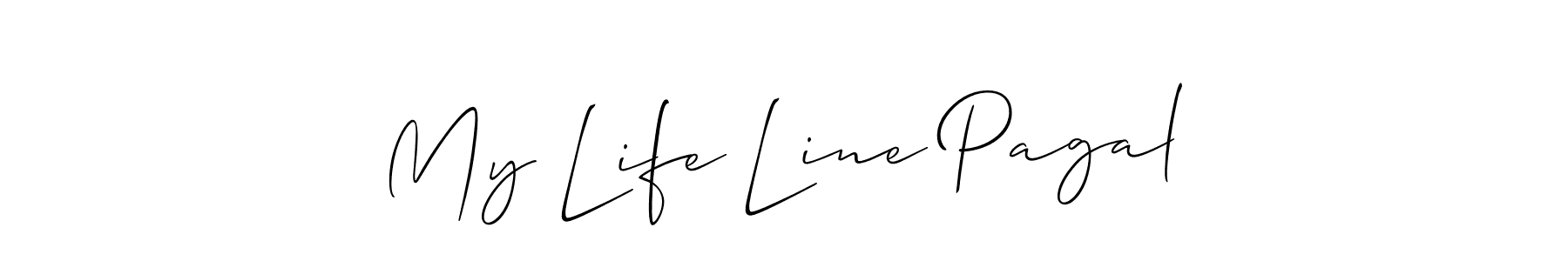 The best way (Allison_Script) to make a short signature is to pick only two or three words in your name. The name My Life Line Pagal include a total of six letters. For converting this name. My Life Line Pagal signature style 2 images and pictures png