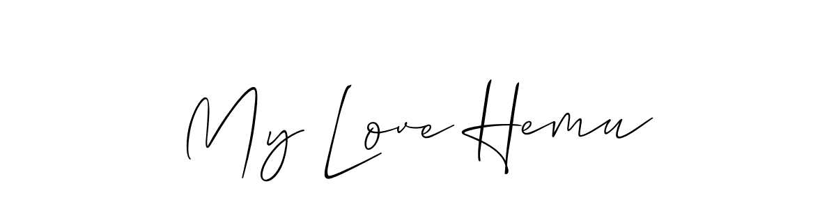 Design your own signature with our free online signature maker. With this signature software, you can create a handwritten (Allison_Script) signature for name My Love Hemu. My Love Hemu signature style 2 images and pictures png