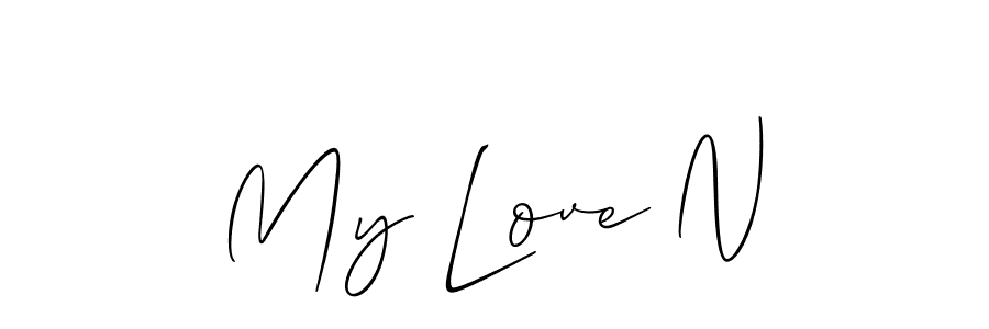 Also You can easily find your signature by using the search form. We will create My Love N name handwritten signature images for you free of cost using Allison_Script sign style. My Love N signature style 2 images and pictures png