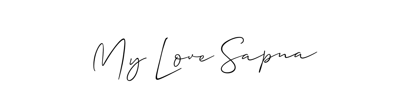 How to Draw My Love Sapna signature style? Allison_Script is a latest design signature styles for name My Love Sapna. My Love Sapna signature style 2 images and pictures png
