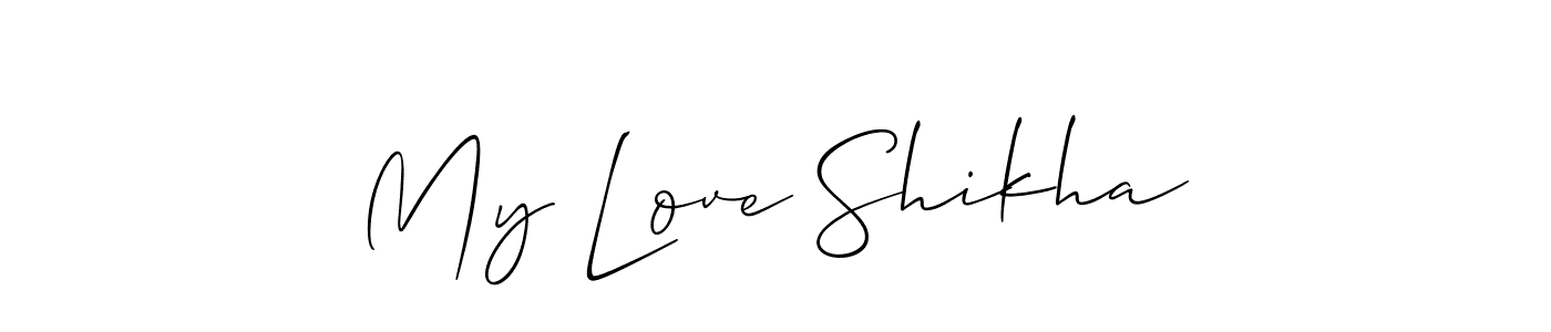 Create a beautiful signature design for name My Love Shikha. With this signature (Allison_Script) fonts, you can make a handwritten signature for free. My Love Shikha signature style 2 images and pictures png
