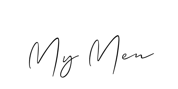 Also You can easily find your signature by using the search form. We will create My Men name handwritten signature images for you free of cost using Allison_Script sign style. My Men signature style 2 images and pictures png