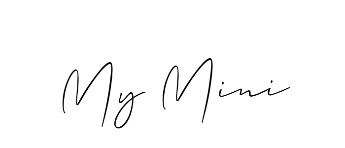 Make a beautiful signature design for name My Mini. With this signature (Allison_Script) style, you can create a handwritten signature for free. My Mini signature style 2 images and pictures png