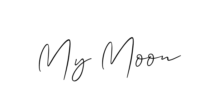 Create a beautiful signature design for name My Moon. With this signature (Allison_Script) fonts, you can make a handwritten signature for free. My Moon signature style 2 images and pictures png