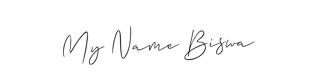 Design your own signature with our free online signature maker. With this signature software, you can create a handwritten (Allison_Script) signature for name My Name Biswa. My Name Biswa signature style 2 images and pictures png