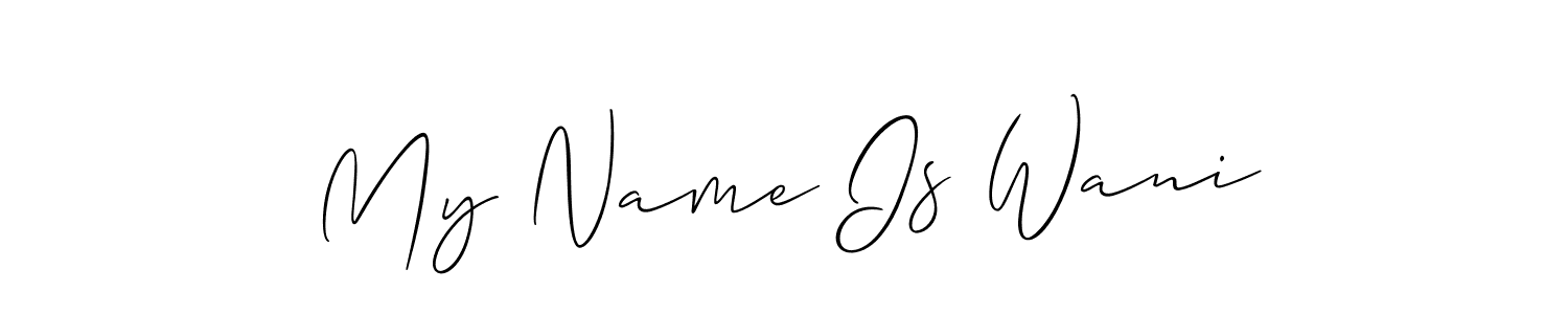 See photos of My Name Is Wani official signature by Spectra . Check more albums & portfolios. Read reviews & check more about Allison_Script font. My Name Is Wani signature style 2 images and pictures png