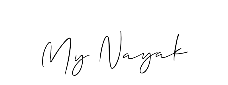 How to make My Nayak name signature. Use Allison_Script style for creating short signs online. This is the latest handwritten sign. My Nayak signature style 2 images and pictures png