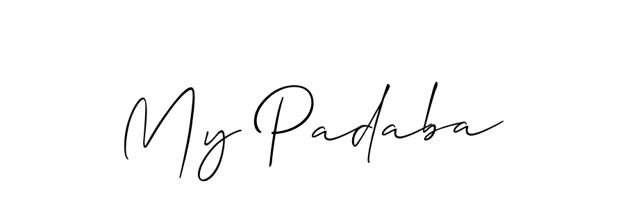 How to Draw My Padaba signature style? Allison_Script is a latest design signature styles for name My Padaba. My Padaba signature style 2 images and pictures png