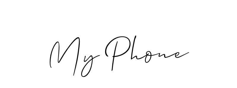 You should practise on your own different ways (Allison_Script) to write your name (My Phone) in signature. don't let someone else do it for you. My Phone signature style 2 images and pictures png