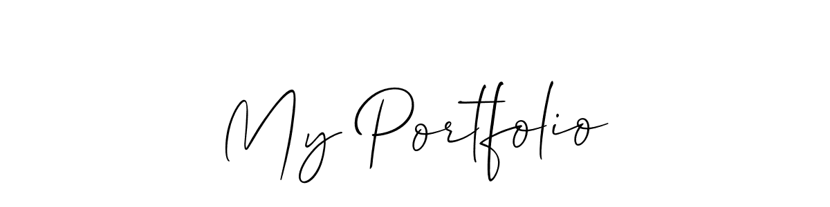 Create a beautiful signature design for name My Portfolio. With this signature (Allison_Script) fonts, you can make a handwritten signature for free. My Portfolio signature style 2 images and pictures png