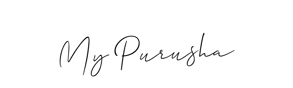 My Purusha stylish signature style. Best Handwritten Sign (Allison_Script) for my name. Handwritten Signature Collection Ideas for my name My Purusha. My Purusha signature style 2 images and pictures png