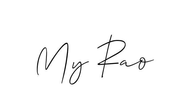Allison_Script is a professional signature style that is perfect for those who want to add a touch of class to their signature. It is also a great choice for those who want to make their signature more unique. Get My Rao name to fancy signature for free. My Rao signature style 2 images and pictures png