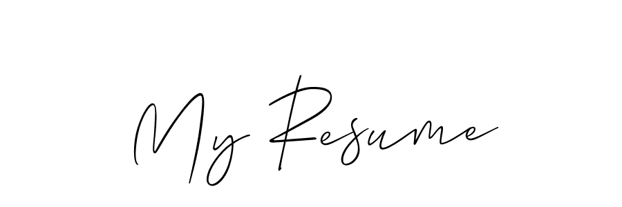 if you are searching for the best signature style for your name My Resume. so please give up your signature search. here we have designed multiple signature styles  using Allison_Script. My Resume signature style 2 images and pictures png