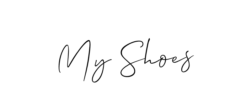 Also You can easily find your signature by using the search form. We will create My Shoes name handwritten signature images for you free of cost using Allison_Script sign style. My Shoes signature style 2 images and pictures png