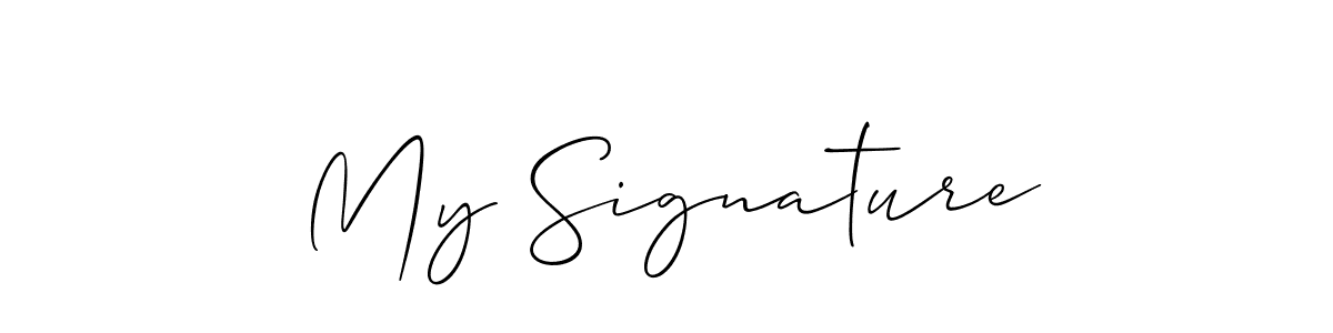 The best way (Allison_Script) to make a short signature is to pick only two or three words in your name. The name My Signature include a total of six letters. For converting this name. My Signature signature style 2 images and pictures png