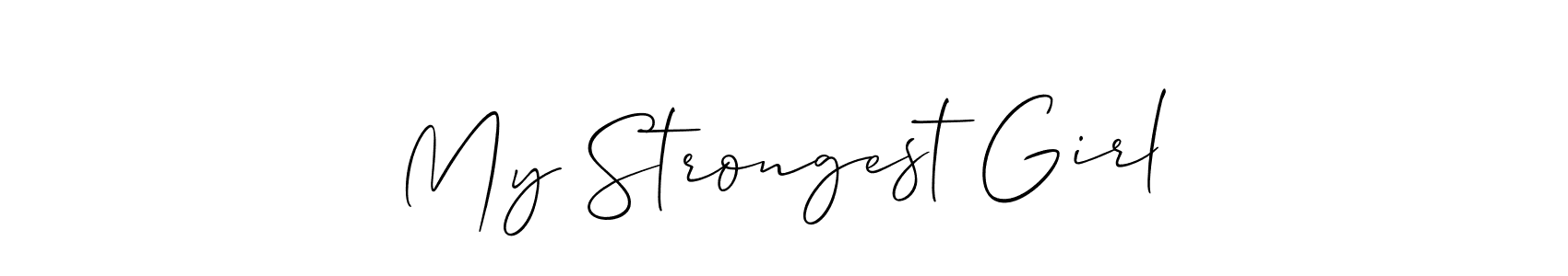 Allison_Script is a professional signature style that is perfect for those who want to add a touch of class to their signature. It is also a great choice for those who want to make their signature more unique. Get My Strongest Girl name to fancy signature for free. My Strongest Girl signature style 2 images and pictures png