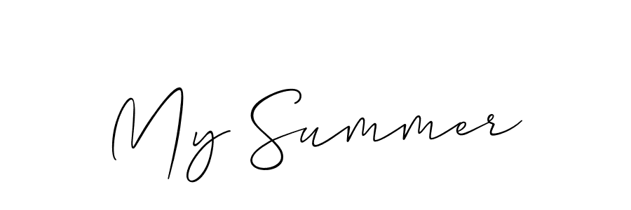 It looks lik you need a new signature style for name My Summer. Design unique handwritten (Allison_Script) signature with our free signature maker in just a few clicks. My Summer signature style 2 images and pictures png