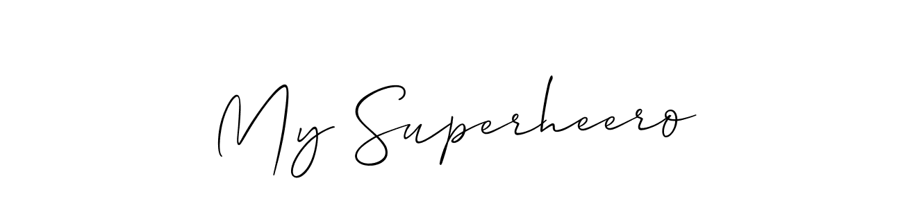 Make a beautiful signature design for name My Superheero. With this signature (Allison_Script) style, you can create a handwritten signature for free. My Superheero signature style 2 images and pictures png