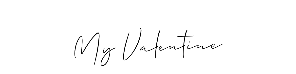 How to make My Valentine name signature. Use Allison_Script style for creating short signs online. This is the latest handwritten sign. My Valentine signature style 2 images and pictures png