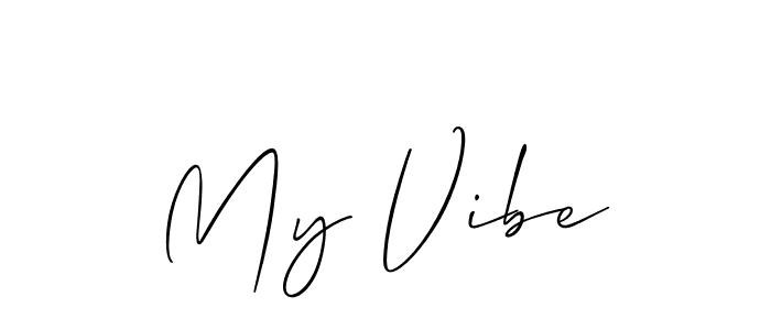 Use a signature maker to create a handwritten signature online. With this signature software, you can design (Allison_Script) your own signature for name My Vibe. My Vibe signature style 2 images and pictures png