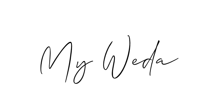 Make a short My Weda signature style. Manage your documents anywhere anytime using Allison_Script. Create and add eSignatures, submit forms, share and send files easily. My Weda signature style 2 images and pictures png