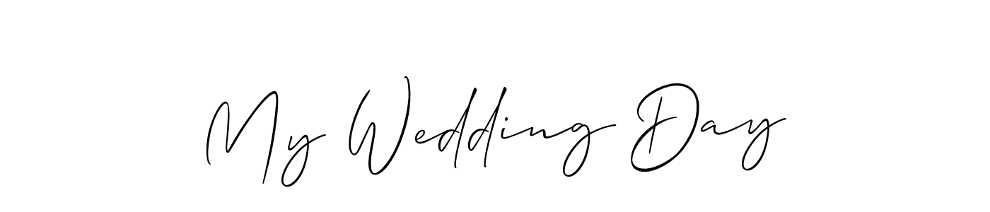 Design your own signature with our free online signature maker. With this signature software, you can create a handwritten (Allison_Script) signature for name My Wedding Day. My Wedding Day signature style 2 images and pictures png