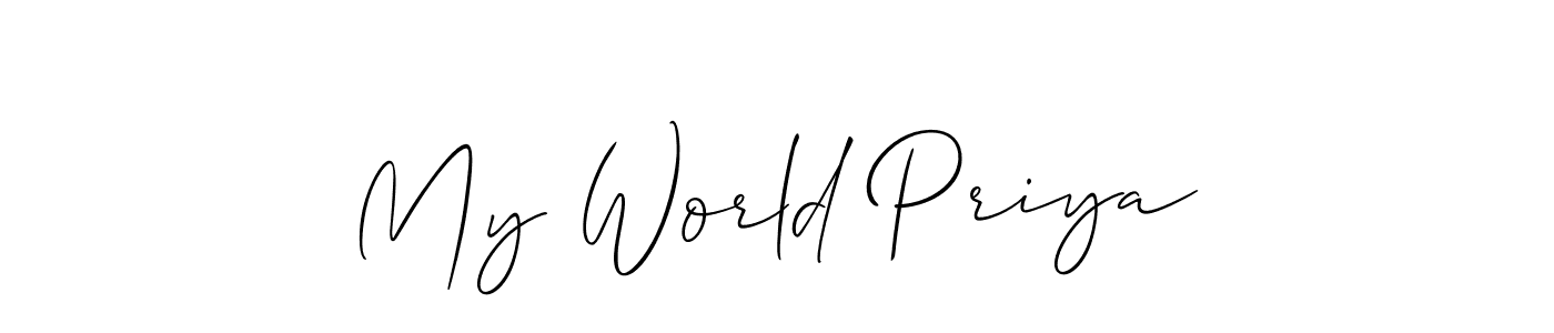 Make a beautiful signature design for name My World Priya. Use this online signature maker to create a handwritten signature for free. My World Priya signature style 2 images and pictures png