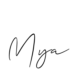 Use a signature maker to create a handwritten signature online. With this signature software, you can design (Allison_Script) your own signature for name Mya. Mya signature style 2 images and pictures png