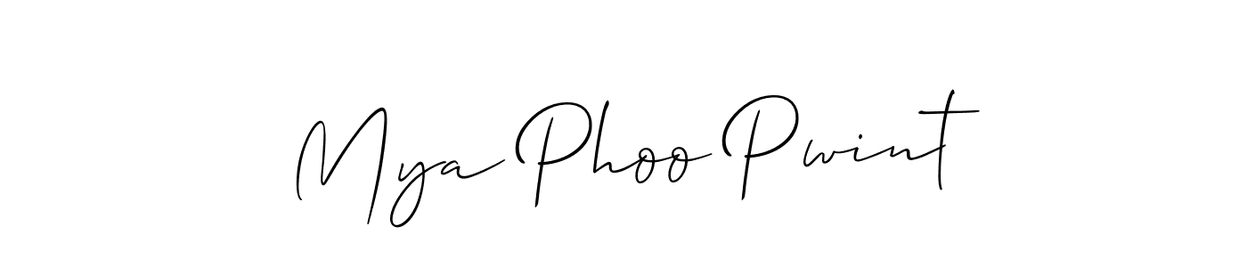Make a beautiful signature design for name Mya Phoo Pwint. With this signature (Allison_Script) style, you can create a handwritten signature for free. Mya Phoo Pwint signature style 2 images and pictures png