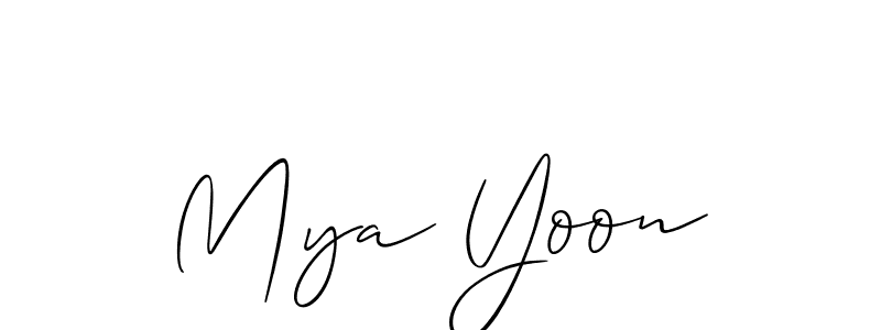 if you are searching for the best signature style for your name Mya Yoon. so please give up your signature search. here we have designed multiple signature styles  using Allison_Script. Mya Yoon signature style 2 images and pictures png