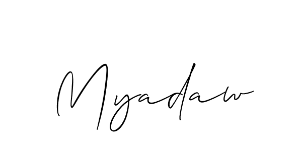 Design your own signature with our free online signature maker. With this signature software, you can create a handwritten (Allison_Script) signature for name Myadaw. Myadaw signature style 2 images and pictures png